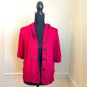 Sonoma Button Down Short Sleeve Sweater Cardigan Jacket Size M
